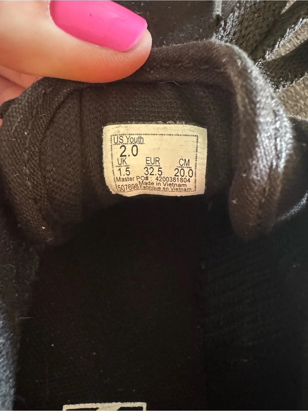 Vans Kids Black Canvas Lace-Up Sneakers